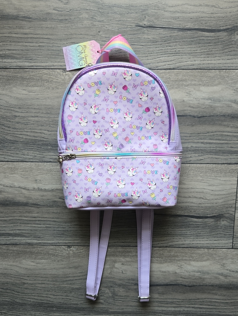 Kids Unicorn Print Mini Backpack - Lavender